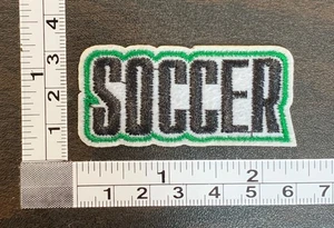 SOCCER Embroidered Iron On Patch - Picture 1 of 2