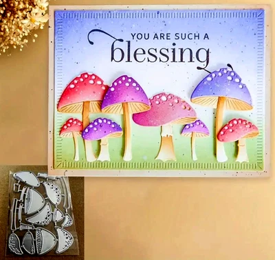 Mushrooms Metal Cutting Die Set , Decoration . Scrapbooking , DIY .  B*2 - Image 1 of 4