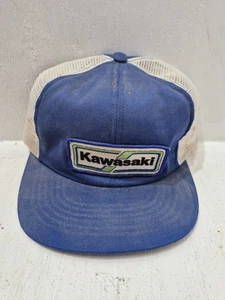 RARO Cappello Berretto Vintage Kawasaki Truckers Snapback Patch Maglia Anni 70 80 Racing - Foto 1 di 4