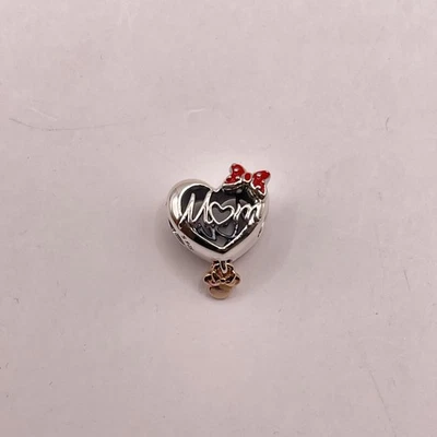 Pandora X Disney Minnie Mouse Mom Heart 925 Sterling Silver Bead Charm 3.8g - Image 1 of 4