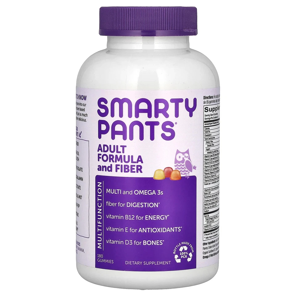 SmartyPants Adulto Completo e Fibra 180 Gomas Sem Ovo, Sem Glúten, - Imagem 1 de 3