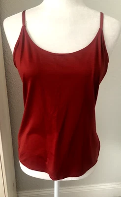 8 S/M COLDWATER CREEK Borgoña Rojo Óxido CAMI CAMISETA SIN MANGAS Tejido Correas de Espagueti Foto 1 de 4