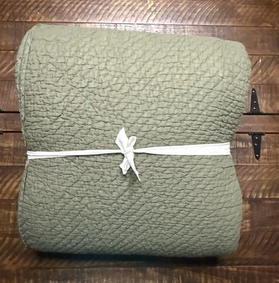 Edredón West Elm Reflections Matelasse Completo/Reina Oliva Oscuro ¡Nuevo Leer! Foto 1 de 3