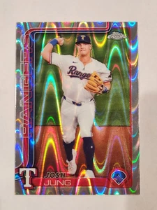 Josh Jung 2025 Topps Chrome Ray Wave rifrattore Texas Rangers #220 - Foto 1 di 2