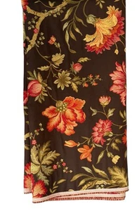Designer Brown Coral Jacobean Floral Vine Upholstery Tapestry Fabric 2.25 yds - Picture 1 of 8