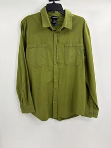 Burton cotton green flannel button up favorite long sleeve flannel size large - Picture 1 of 16