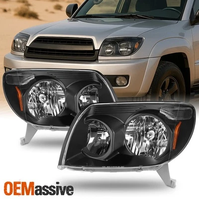 Par de luces de repuesto para faros negros Toyota 4Runner 03-05 2003-2005 Foto 1 de 4