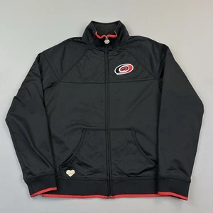 Vintage Carolina Hurricanes Jacket Women’s Medium Black Reebok Heart Logo NHL - Picture 1 of 15