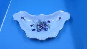 Plato de Hueso Andrea by Sadek Vintage Cena Mariposa en Forma de Flores Moradas - Imagen 1 de 2