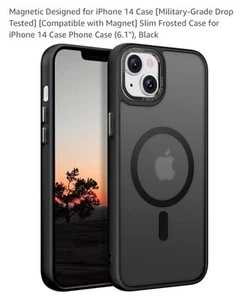 iPhone Case Magnetic Phone Case Compatible with iPhone 14 Black - Picture 1 of 1