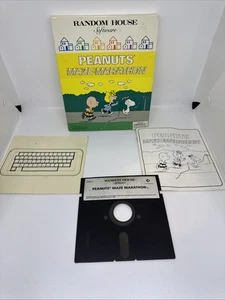 Disco Maratona Peanuts Maze vintage per Commodore 64 da software casa casuale - Foto 1 di 13