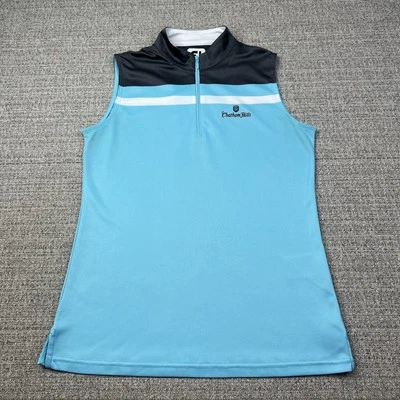 Camisa Pullover FootJoy 1/4 Cremallera Para Mujer Pequeña Azul Golf Activa Sin Mangas Foto 1 de 4