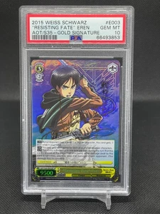 Weiss Schwarz Attack on Titan Resisting Fate Eren SP PSA 10 1st Print TCG Card - Picture 1 of 3