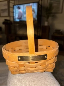 1999 Longaberger A HEART FULL OF THANKS Small Handle Basket Vtg - Picture 1 of 3