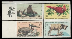 US. 1464-67. 8c. Wildlife Conservation Issue, Zip Block of 4 UL. MLH. 1972 - Picture 1 of 2