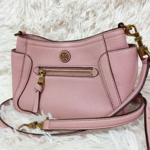 Tory Burch Schultertasche kleine Umhängetasche Leder rosa Originalware - Bild 1 von 18