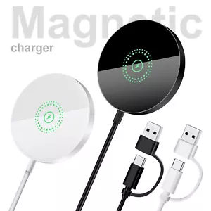 15W Fast Charging Pad Magnetic Wireless Charger Mat For Apple iPhone 15 14 13 12 - Picture 1 of 21
