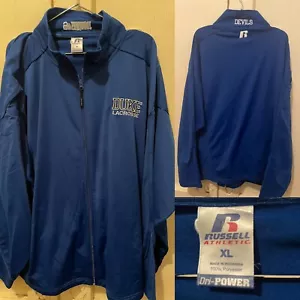 DUKE LACROSSE Blau Warm Up Jacke Herren Größe XL Vintage Russell Athletic - Bild 1 von 7
