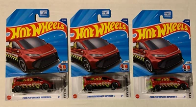 2025 HOT WHEELS FORD PERFORMANCE SUPERVAN 4 TREASURE HUNT LOT OF 3 CASE A NEW - Image 1 of 2
