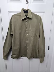 Crombie grünes dickes Baumwollhemd Größe 16,5 Kragen Vintage - Bild 1 von 11