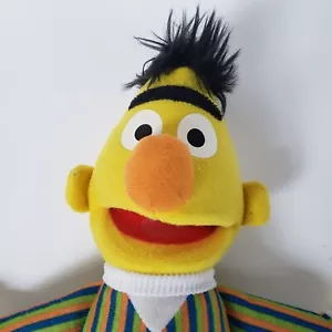 Camicia a righe Sesame Street peluche Bert pantaloni verdi scarpe blu bambola imbottita 10" - Foto 1 di 6