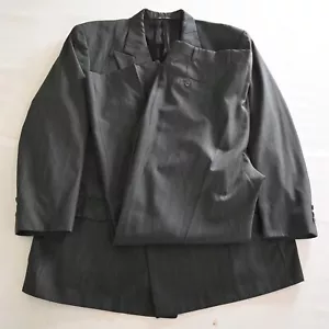 Vintage hergestellt in den USA 48R 42x32 grau gestreift zweireihig Herren Jacke Hose Anzug - Bild 1 von 12