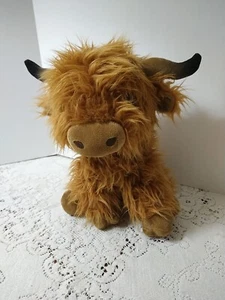 10.5 Inches Highland Cow Longhorn Stuffed Animal Plush Red Brown - Picture 1 of 9