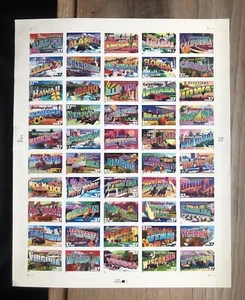 USA Stamps ‘Greetings from America’ Sheet of 50 States 2002 (CP648) - Picture 1 of 3