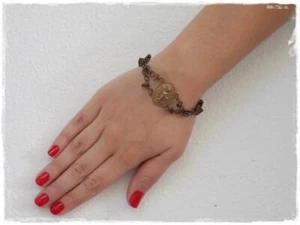 Cupid Brass Bracelet Victorian Bracelet Gothic Jewelry Renaissance Chainmaille - Bild 1 von 12