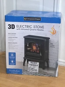 Chimney Free 3D Electric Stove with Infrared Quartz Heater and Glass Door - New - Picture 1 of 16