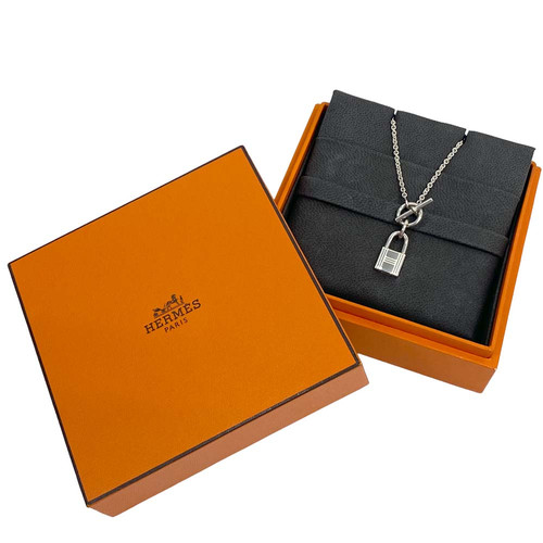 Collana con ciondolo lucchetto HERMÈS in argento sterling 925 KELLY CADENA