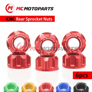 SPOKE6 Red Rear Sprocket Nuts Pack For XL700V Transalp 700 07-14 15 16 17 -MC - Picture 1 of 4