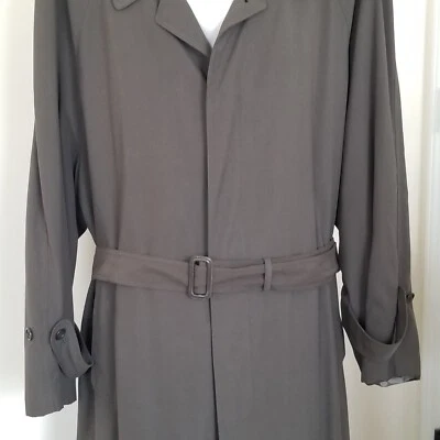 Abrigo de lluvia vintage verde oliva Mark Shale 48 reg excelente estado sin forro Foto 1 de 4