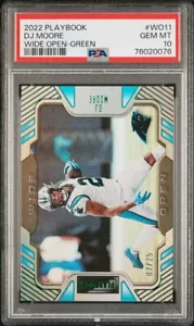 2022 Panini Playbook Wide Open #WO11 DJ Moore #2/25 JERSEY MATCH!! PSA 10 POP 1 - Picture 1 of 3