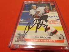 2003 AHL HOCKEY ALEX BROOKS AUTOGRAPHED TRADING CARD ALBANY RIVER RATS WITH CASE