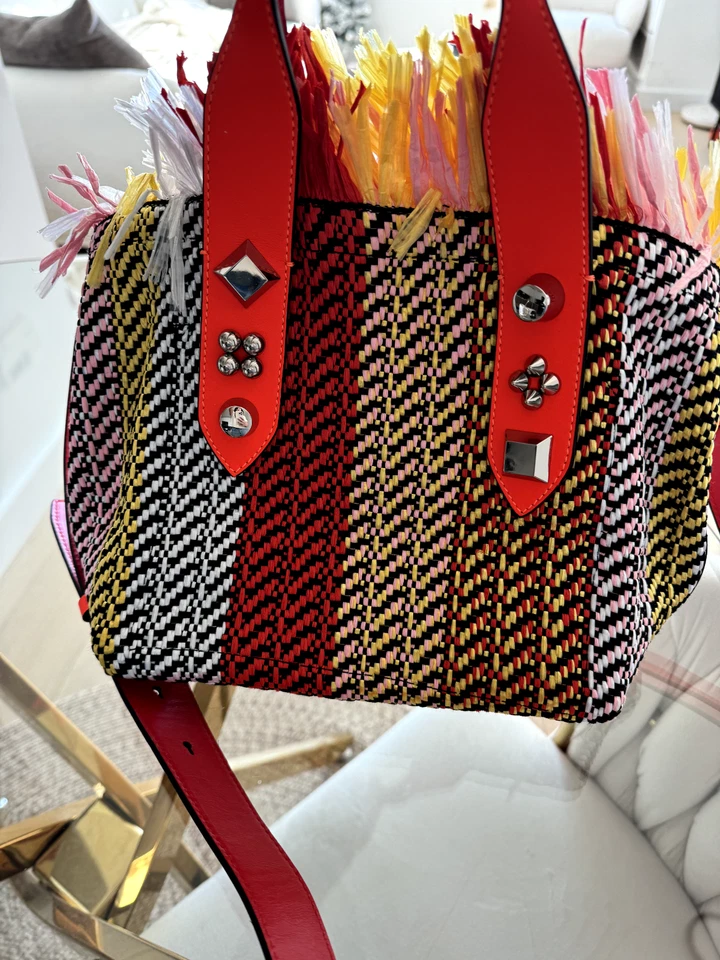 Christian Louboutin Frangibus small Raffia Leather Tote - Image 1 of 4
