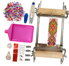 the Second Generation Adjustable Bead Loom Kit with Seed Beads,Large Eye Curved