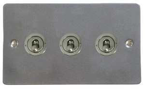 Interruptor de luz de palanca de 3 velocidades de peltre de placa plana G&H FP383-SS - Imagen 1 de 1