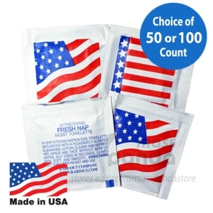 Kari-Out amerikanische Flagge feuchte Handtücher/Tücher einzeln verpackt zitronenduft - Bild 1 von 2