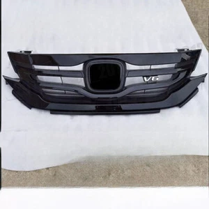 Grille Fit for 2013 14 2015 9th Honda AccordGen sedan Glossy Black Front Grill - Picture 1 of 4