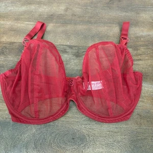 Curvy Kate Bra Size 34L Red Underwire Lifestyle Plunge Bra - Picture 1 of 6