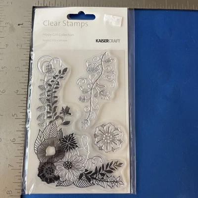 Estampillas transparentes Kaisercraft colección niñas hippy diseños florales Foto 1 de 2
