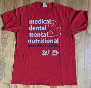 Walgreens Official Red Nose Day Care For Children Men's Red T-Shirt Size L - Picture 1 of 3
