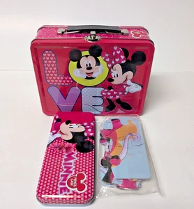 Disney Mickey Mouse Minnie Mouse Love Tin Collectible Lunchbox + Tin Pencil Box - Picture 1 of 14
