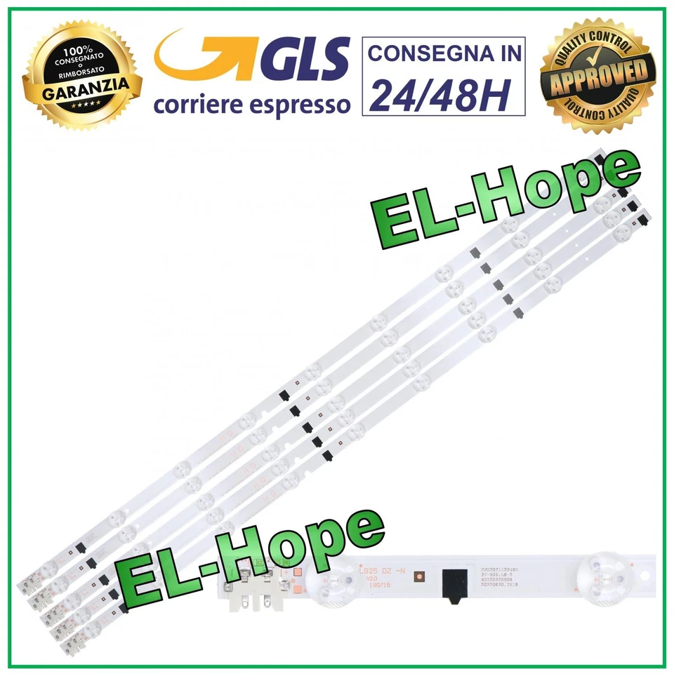 KIT 5 BARRE STRIP 9 LED PER TV 32" SAMSUNG UE32F5000 / UE32F5030 / UE32F5500 - Immagine 1 di 1