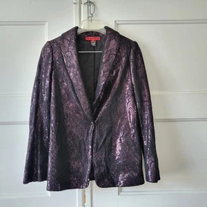 Vivienne Tam lila Pailletten schwarz Spitze Abend Jacke Blazer Gr. 2 - Bild 1 von 6