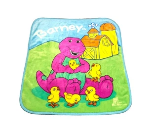 Vintage San Marcos Barney The Purple Dinosaur Plush Blanket Baby Acrylic Rare - Picture 1 of 6