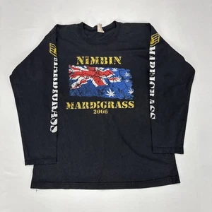 Vintage NIMBIN MARDIGRASS T Shirt Adult Large Bringabong.com 2006 Distressed - Foto 1 di 12