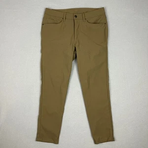 Lululemon Mens 31 ABC Slim Skinny Pants Brown 26" Warpstreme Active M5AD7S - Picture 1 of 5