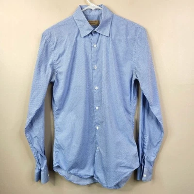 Camisa Burberry Para Hombres Microdot Manga Larga Algodón Abotonada Pequeña Foto 1 de 4
